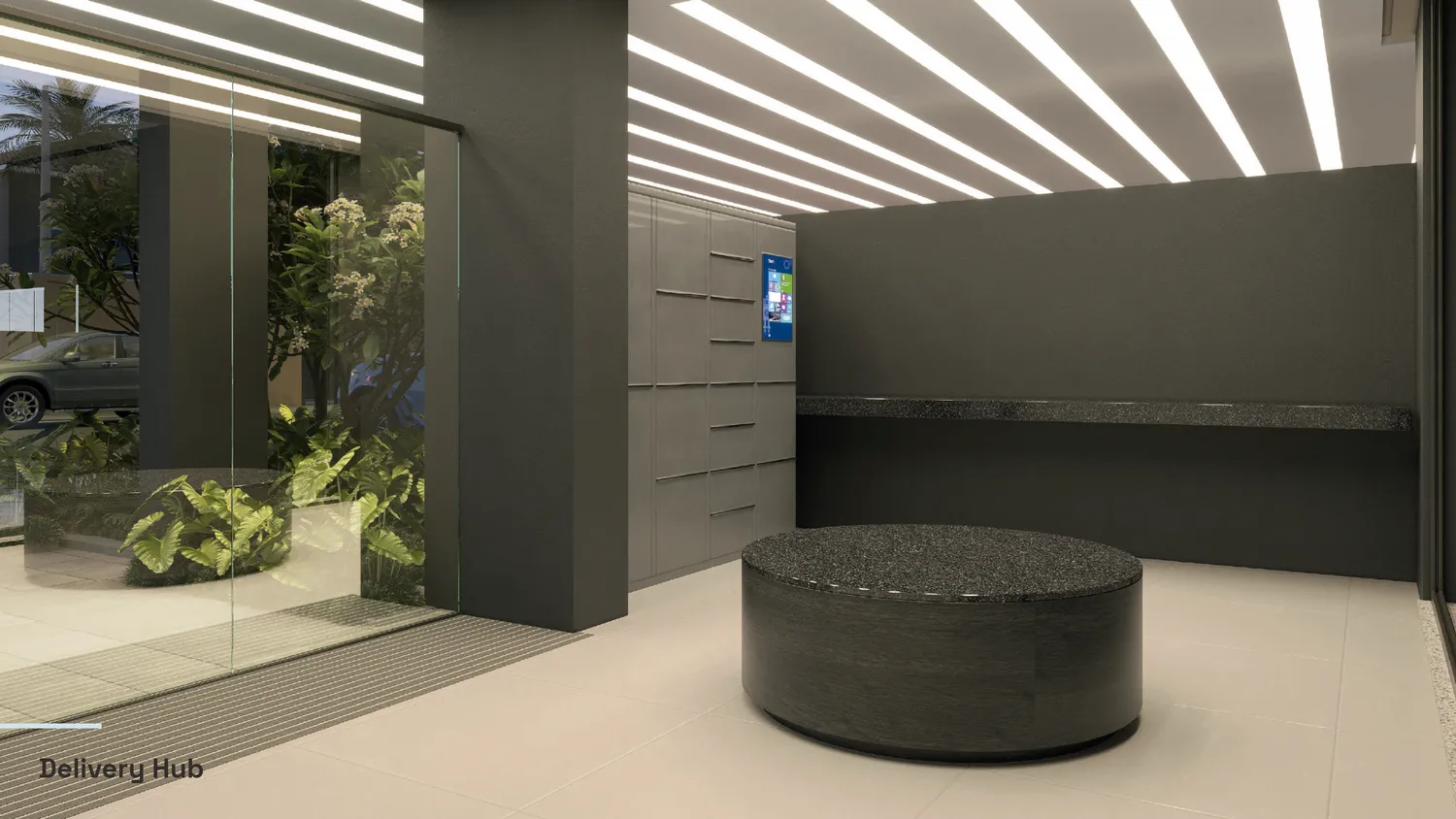 Delivery hub com lockers do Sky305